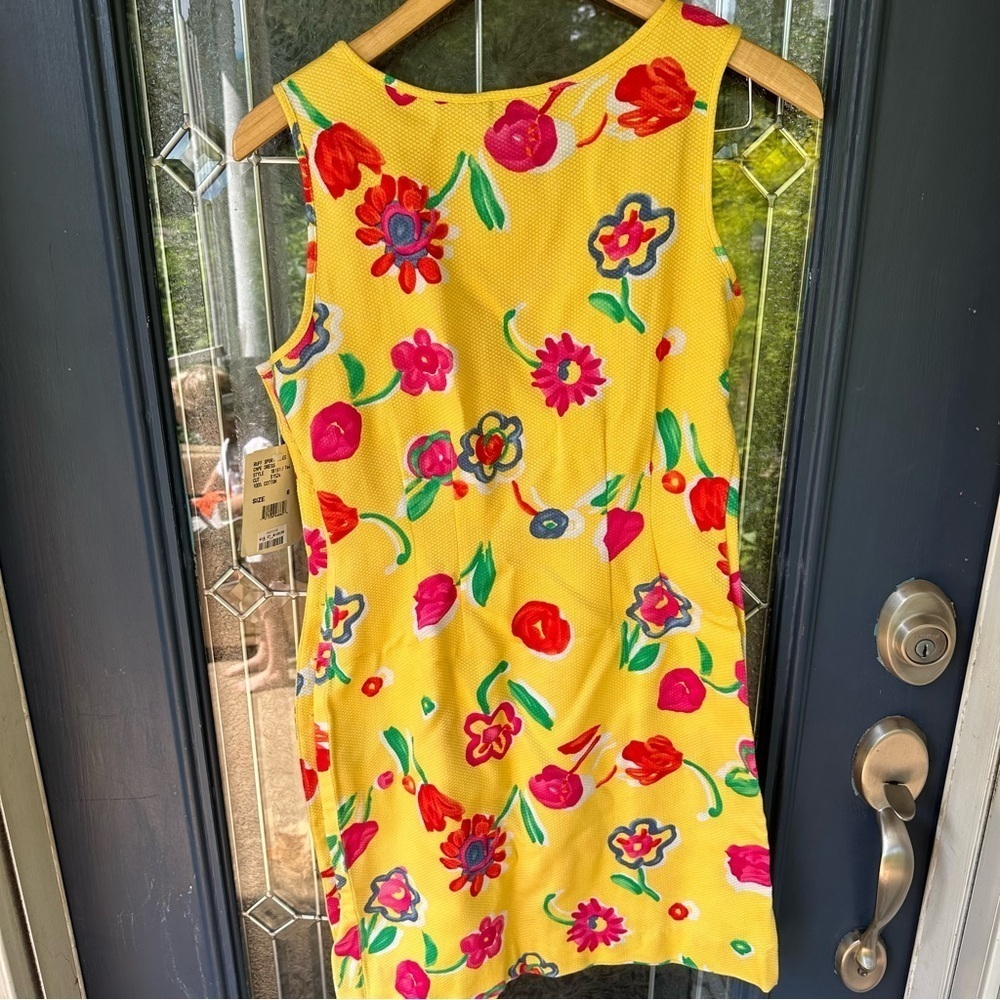 Vintage ruff hewn nwt size 6 yellow floral dress sleeveless fitted cottagecore - Picture 6 of 7